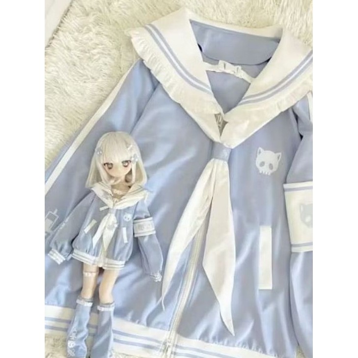 [PERIWINGKEL] jacket sailor blue pastel