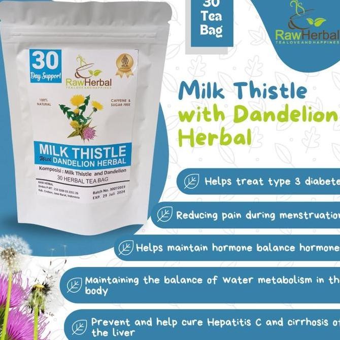 

welcome to tahuan jaya Milk Thistle With Dandelion Herbal Tea Isi 30 Tea Bag