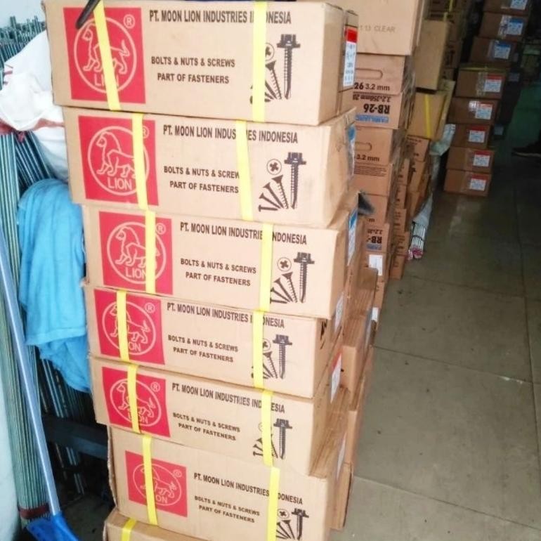 Baut Baja Ringan 10X19 Moon Lion Box /Sekrup Roofing Putih 10X19 Moon Lion