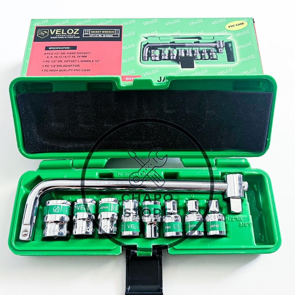 Veloz Kunci Sok Sock Shock Socket Set 11Pcs Hand Socket Set Veloz