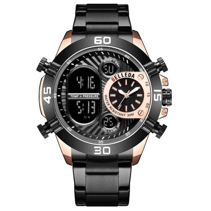 Belleda 9271 Rantai Jam Tangan Pria Rantai Watch Digital Analog Rantai Casual