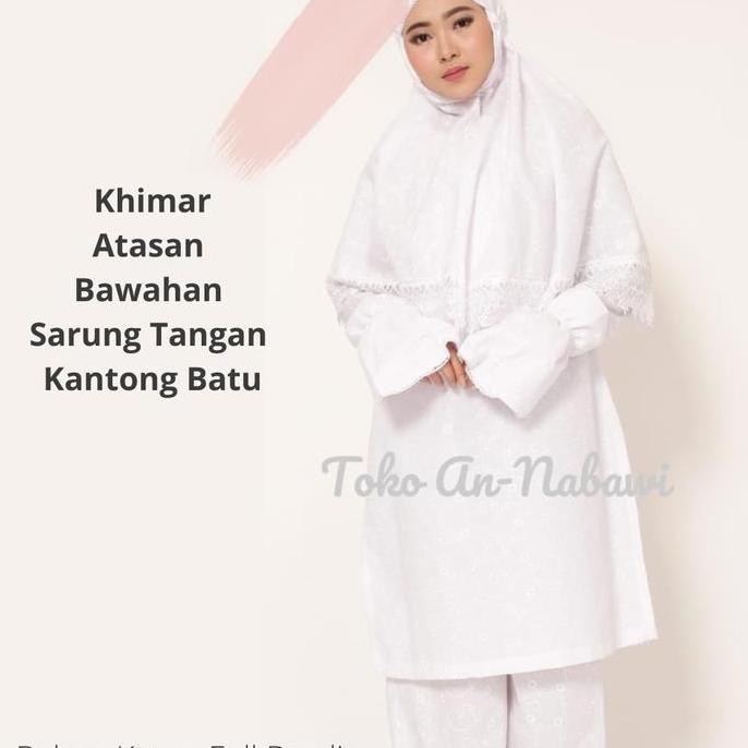 Setelan Baju Ihrom Wanita Lengkap - Baju Ihrom Jumbo Wanita - Perlengkapan Haji Dan Umroh Wanita Ata