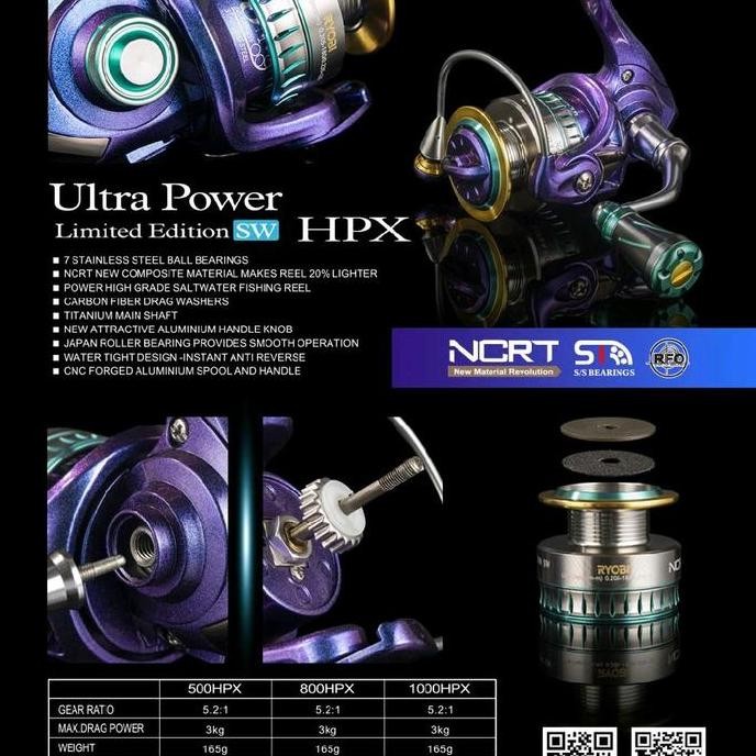 Reel Ryobi Ultra Power SW 500 800 1000 HPX Limited Edition Spinning Ultralight CO