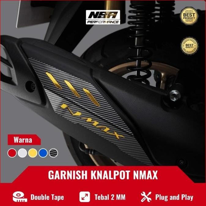 Promo COVER / TUTUP KNALPOT TAMENG NMAX NEW 2020 GARNISH MUFFLER MOTOR NMAX - Merah Motorcycle COD