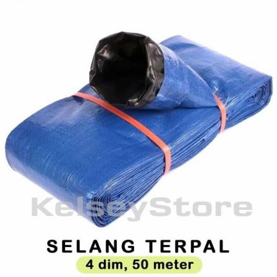 paling diminati] Selang Terpal Plastik 4 dim inch 50 meter / Drip Irigasi Sawah Tebal