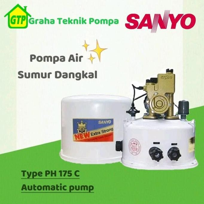 TERMURAH - Sanyo PH 175 C Pompa Air Sumur Dangkal Otomatis