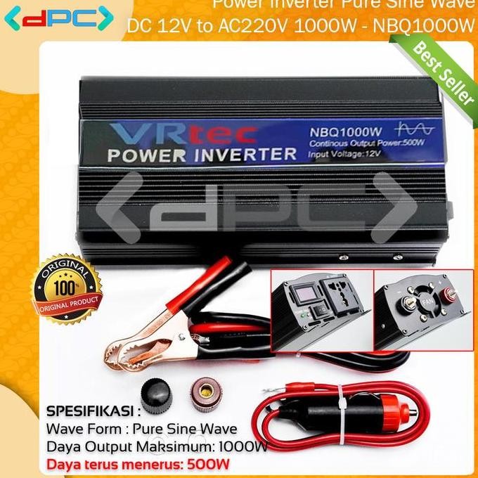 Power Car Inverter 1000W DC 12V to AC220V NBQ1000W PSW