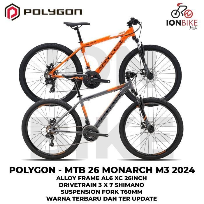 SS Sepeda MTB 26 Inch Polygon Monarch M3 Terbaru New COLOR Frame Alloy Ringan Monarch 3 Gunung Murah
