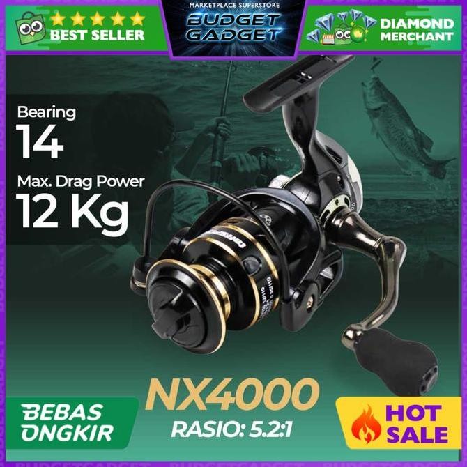 TaffSPORT Gold Sharking NX4000 Metal Reel Fishing Reel 5.2:1