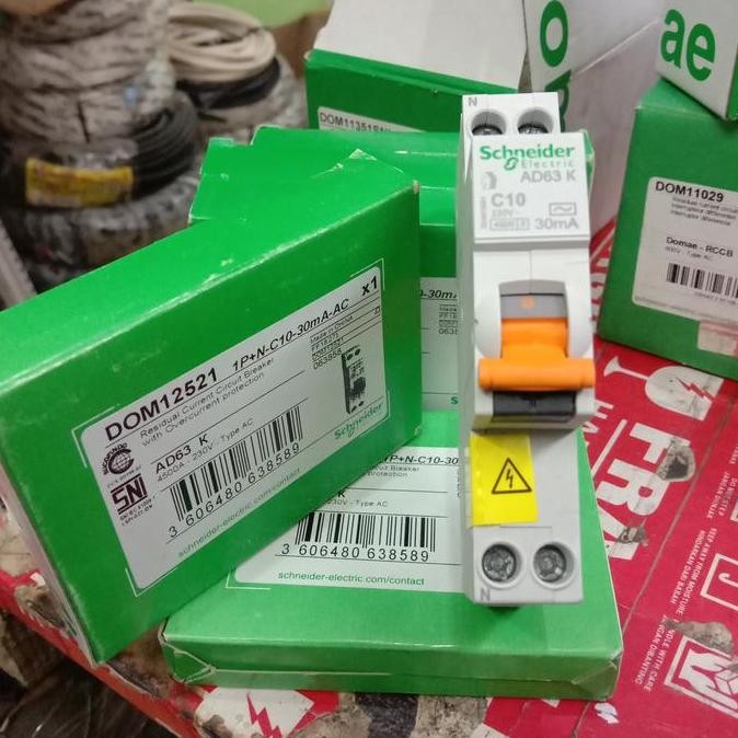 rcbo slim DOM12521 1p+N 10a 30mA AC Schneider Original