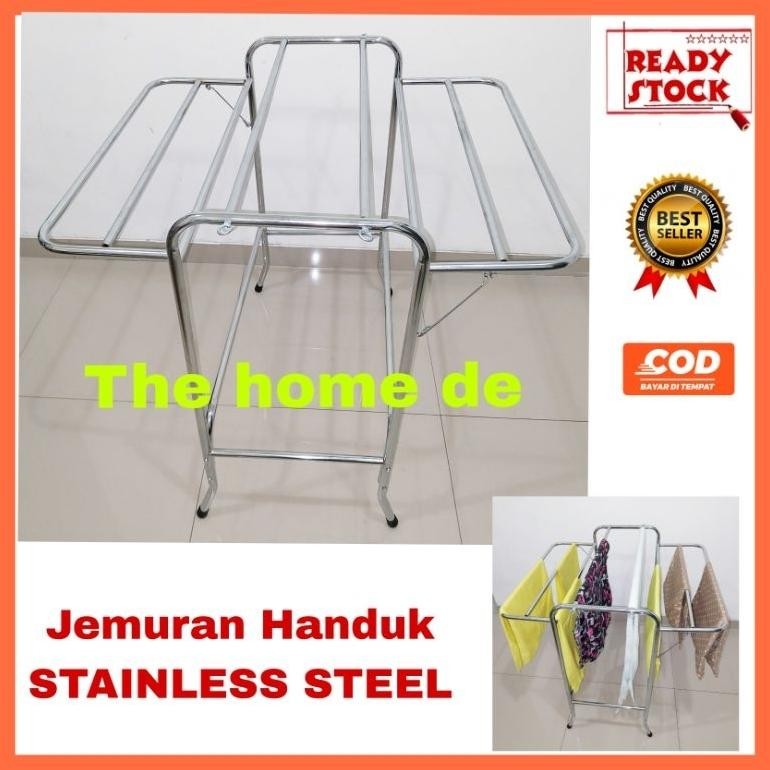 Jemuran Handuk Jumbo stainless steel Anti Karat jemuran handuk lipat
