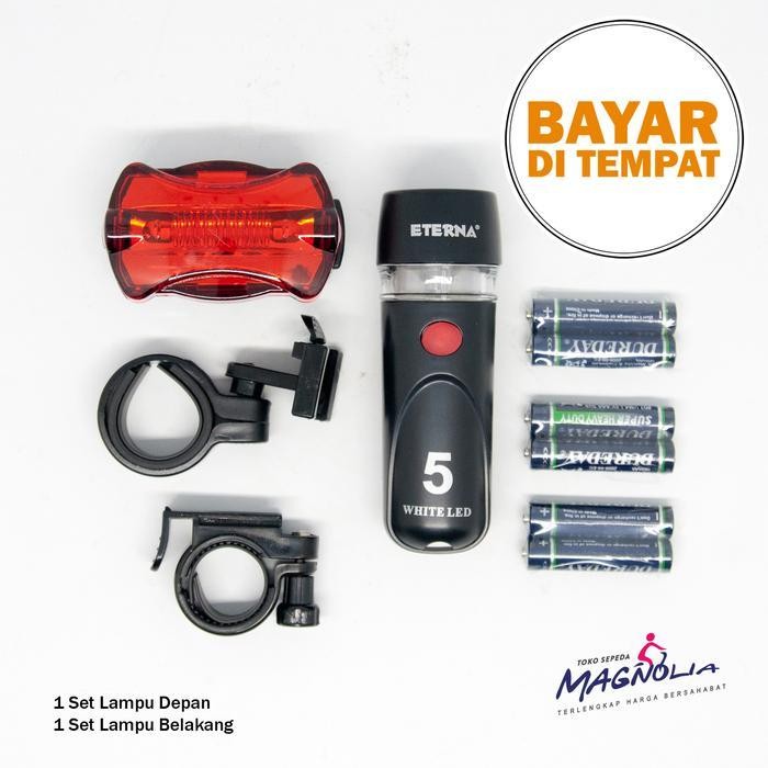 SS Lampu Sepeda Depan Belakang Sepeda Safety Light GRATIS Baterai