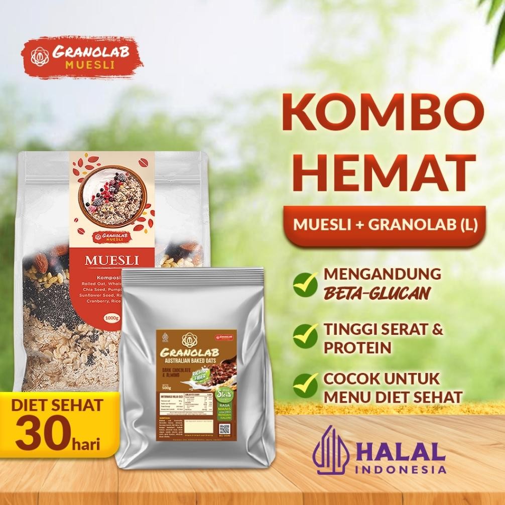 

Paket Bundling Muesli Fruit Seed dan GRANOLAB sereal granola 500gr | Kombo Hemat