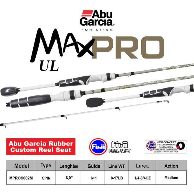 ABU GARCIA Joran pancing  Spinning & Baitcasting MAX PRO Carbon Material Full Fuji Handle Rubber Ant