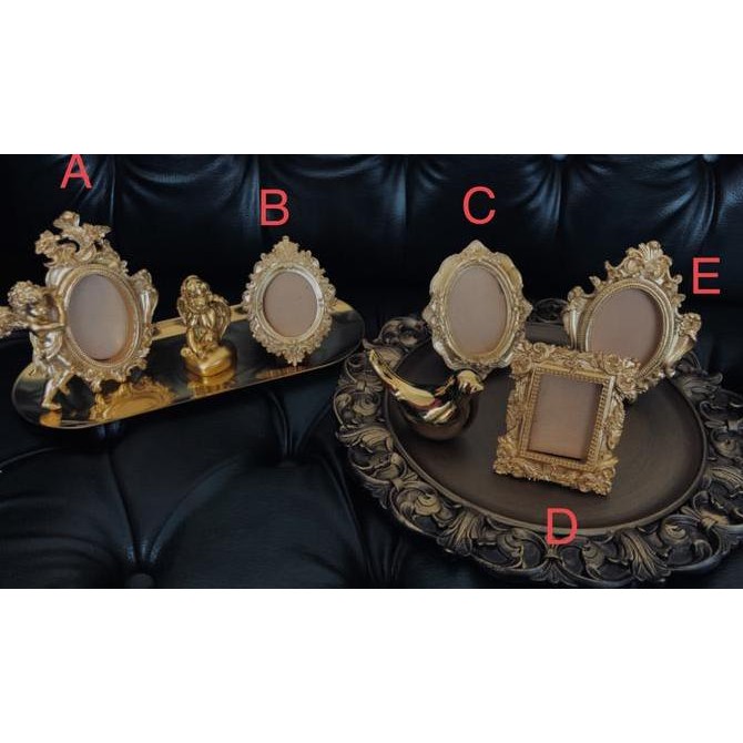 Frame Foto Bingkai Foto Classic Vintage Bingkai Emas Mini Gold Frame MS