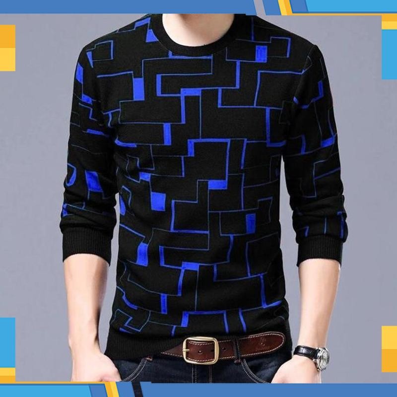 Diskon Sweater Pria Virenza Sweter Cowok FullPrint Kaos Lengan Panjang Pria Murah LGS-56