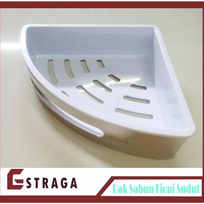 Rak Sudut/Rak Kotak/Rak Sabun Tempat Sabun Fioni Stainless+PVC Plastik
