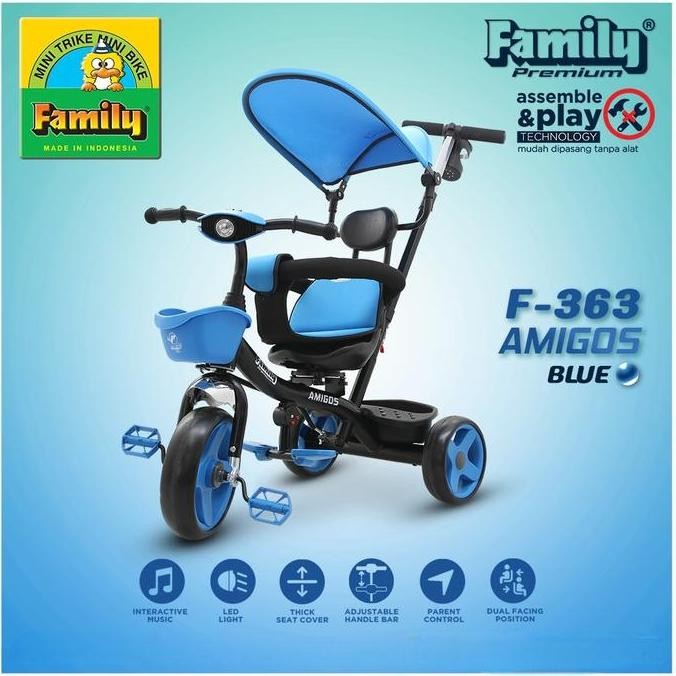 NEW - Family Amigos F6 Sepeda Roda Tiga Anak Tricycle Ban Eva