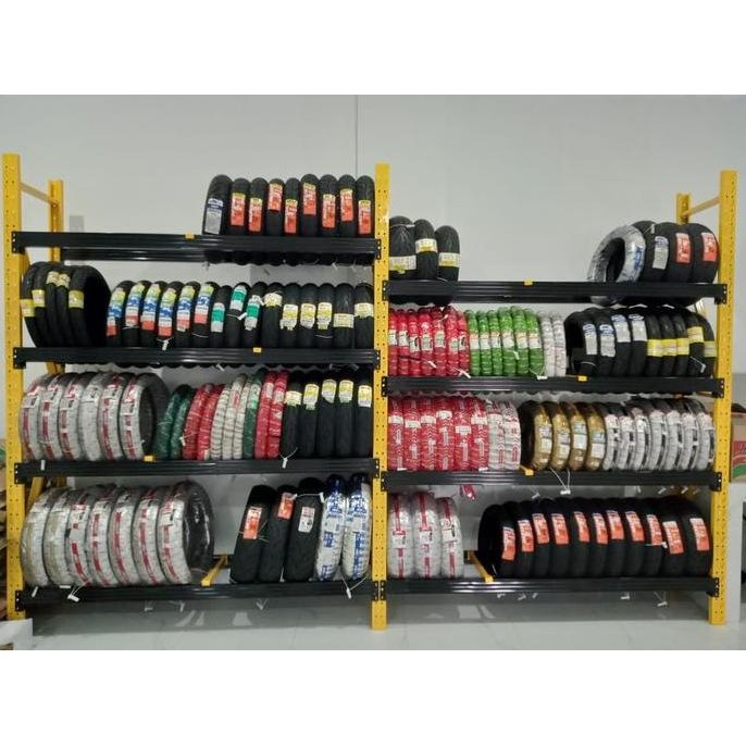 TERLARIS RAK BAN SEPEDA MOTOR GT RACK TR300 RACK BESI 4 SUSUN TINGGI 2.5 METER DISPLAY TOKO BENGKEL