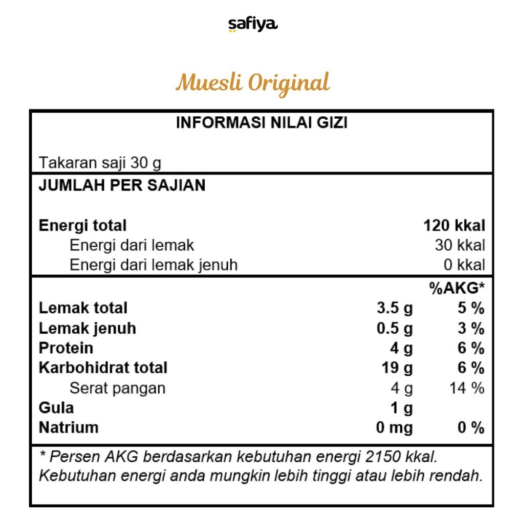 

Safiya Muesli Fruit & Seed 1 Kg Sereal Sehat Original Diet