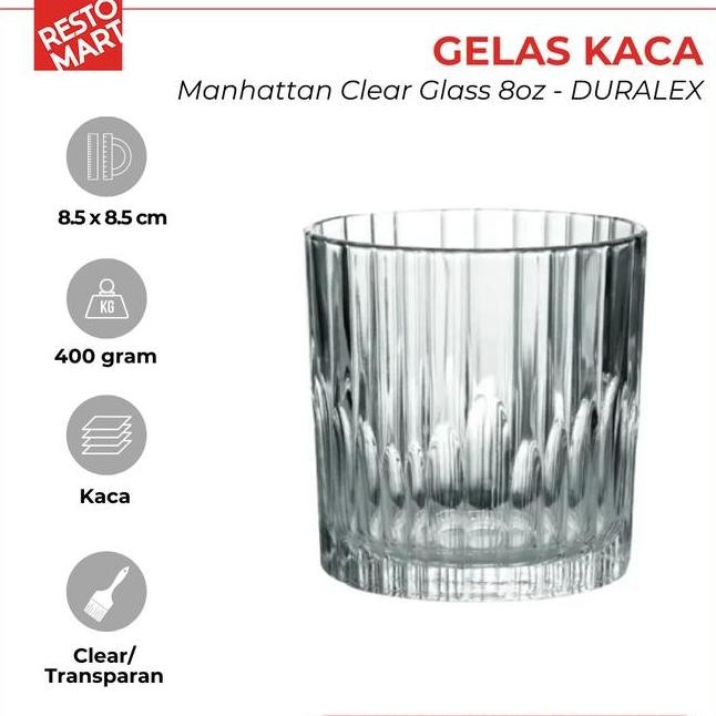 Gelas Manhattan Clear Glass 31 Cl 10 78 8Oz Duralex Kaca 2063123