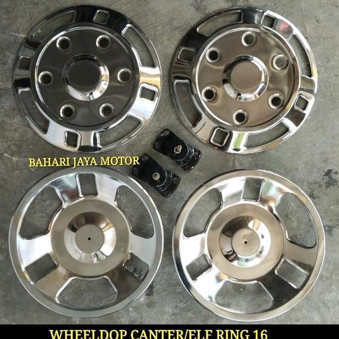 TERBARU WHEEL DOP TRUCK CANTER RING 16 LUBANG BAUT 6 MOTIF KOTAK DEPAN+BELAKANG