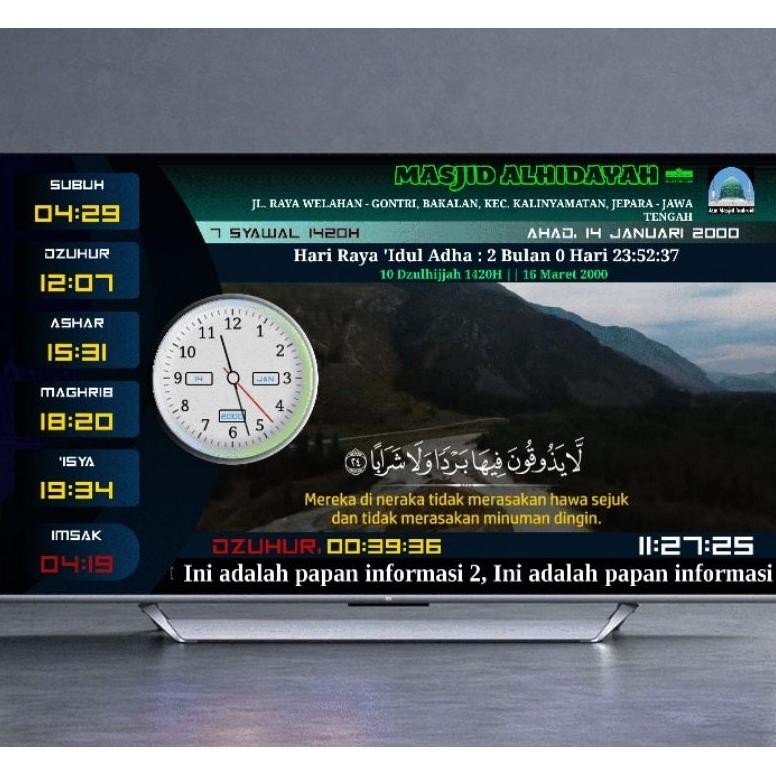 Jam Waktu Sholat Tv Android Offline Rtc