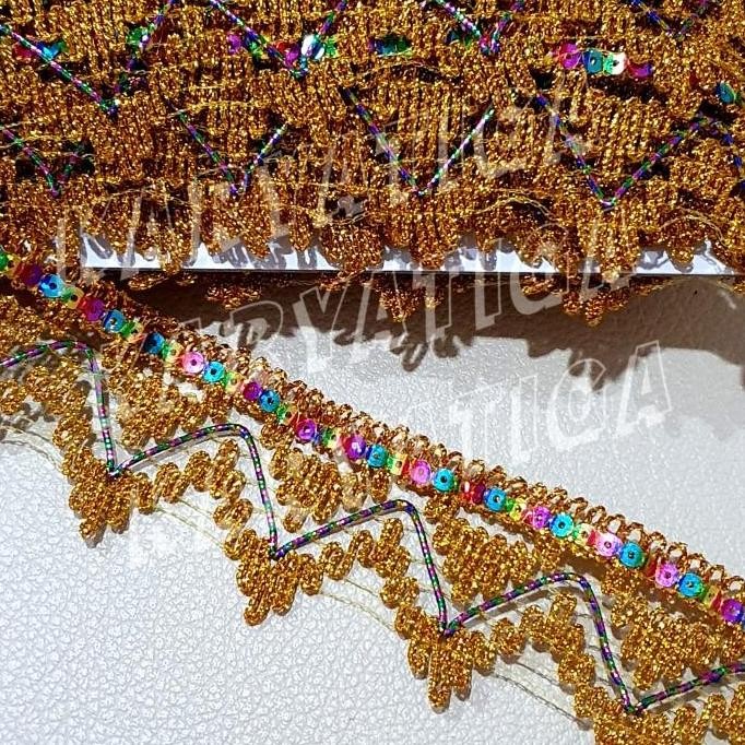 

<<<<<] Renda Emas / Renda India 004G Pelangi Lebar 2 Inch / 5 Cm (17 Yard)