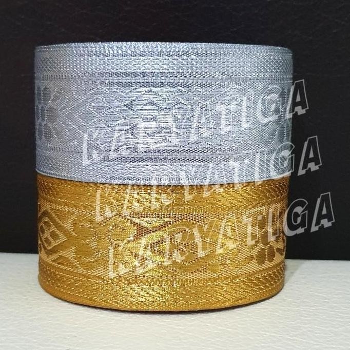 

*#*#*#*#] Renda India / Pita Gamis 1.5 Inch Kode 59 - Emas / Perak (15 Meter) Perlengkapan