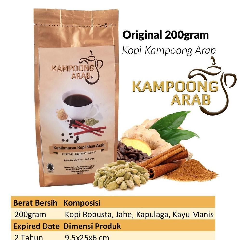 Ready Kopi Kampoeng Arab Kemasan 500gr (Tanpa Gula) Kopinya Kopi Robusta Kopi Rempah Bubuk Praktis E
