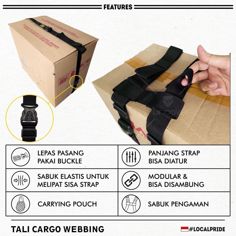 Ct_C1077 Tali Belt Strap Pengikat Barang 2M Sabuk Kargo Luggage Bagasi Koper By Funcover Si-19
