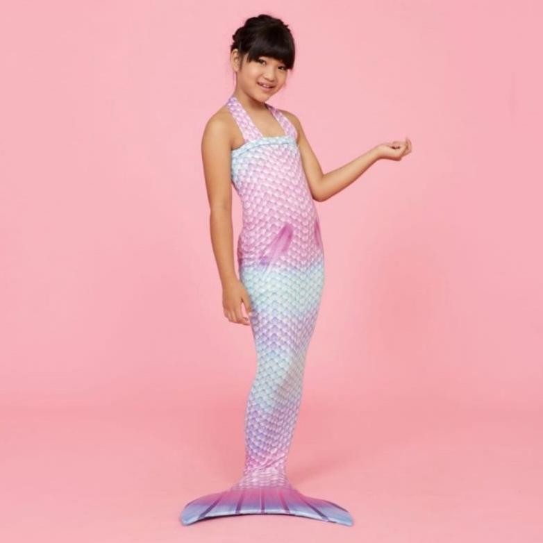[Kecil Mermaid Baju Duyung Spesial Pelangi Baju Renang New Model Kostum Putri Duyung Anak Ede-78