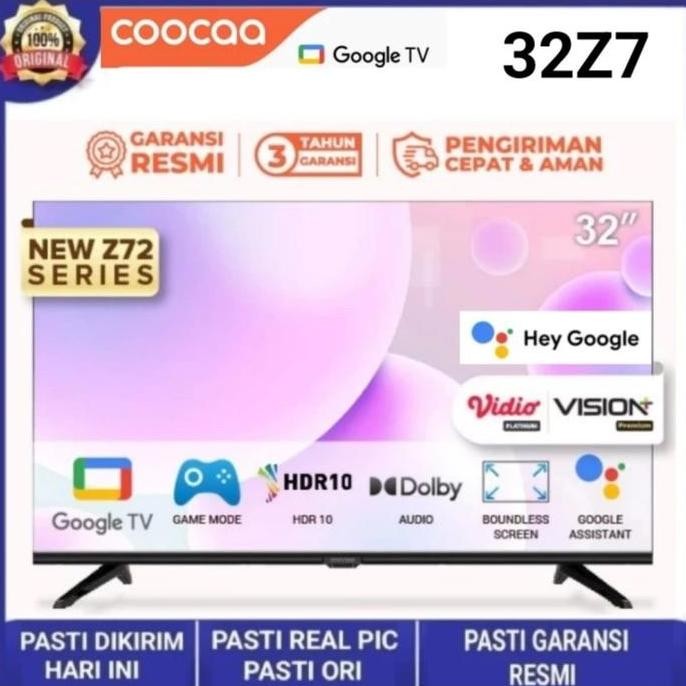 Coocaa 32 Inch 32S7G Led Tv Smart Android 11 Digital Tv Bezel Less