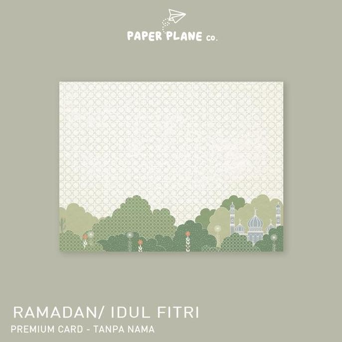 Kartu Ucapan Blank Card Hari Raya Idul Fitri Lebaran Tema Hijau