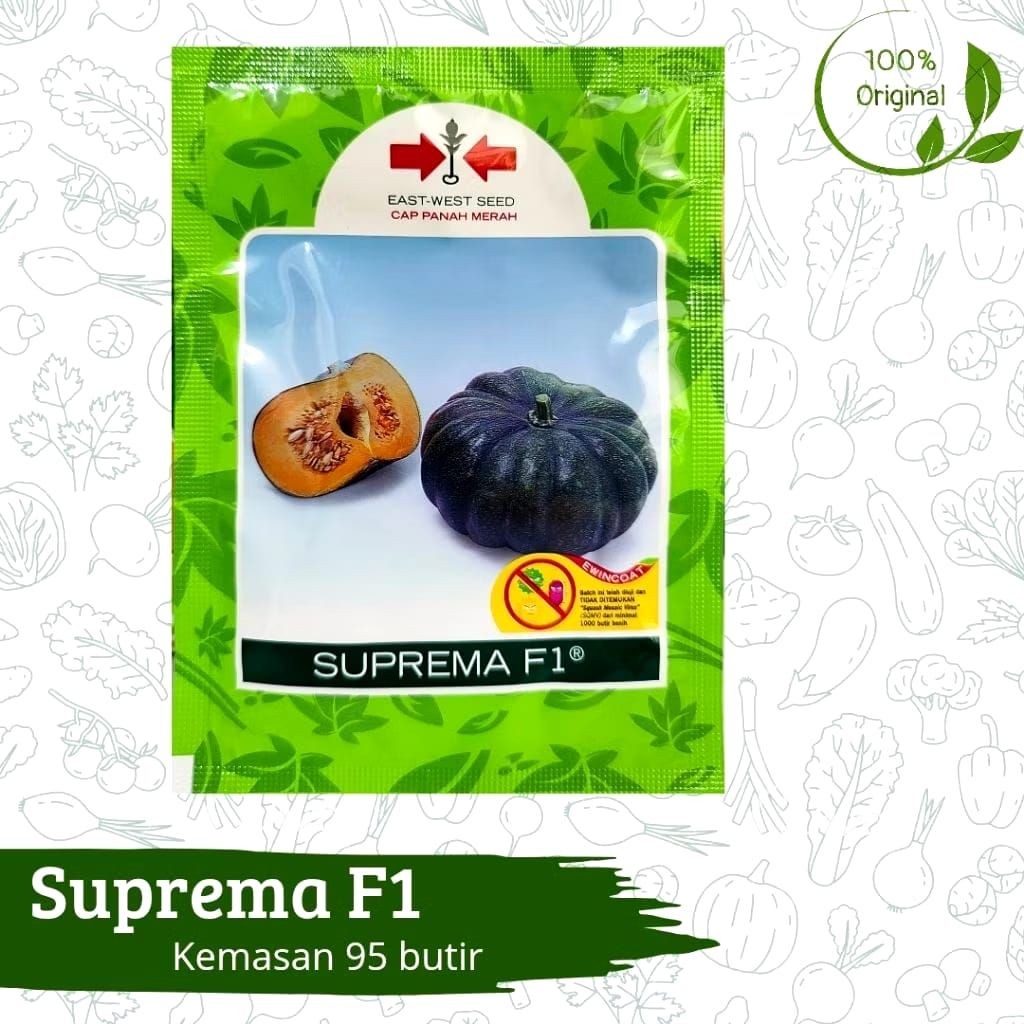 Benih Bibit Biji Tanaman Labu Suprema F1 95 butir Cap Panah Merah Asli Ori