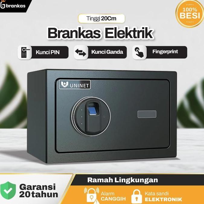 Brankas Digital Ukuran 31X20X20 Bahan Besi Tebal Anti Maling Pin Dan Fingerprint Sidik Jari Password