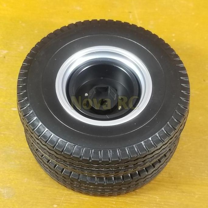 Ban Dobel Belakang 85Mm Velg Aluminium Rim 10 Rc Bus Truk Trailer 1/14