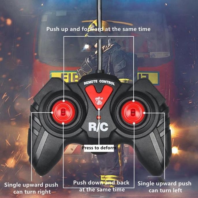Mainan Remote Control Mobil Pemadam Kebakaran Dan Truk Pengeruk Tanah Yang Bisa Berubah Menjadi Robo