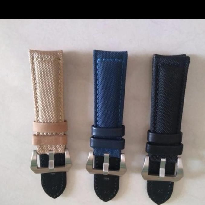 TERMURAH - Strap Tali Jam Tangan Kulit Kanvas Asli Strap 22mm Fossil Seiko Police