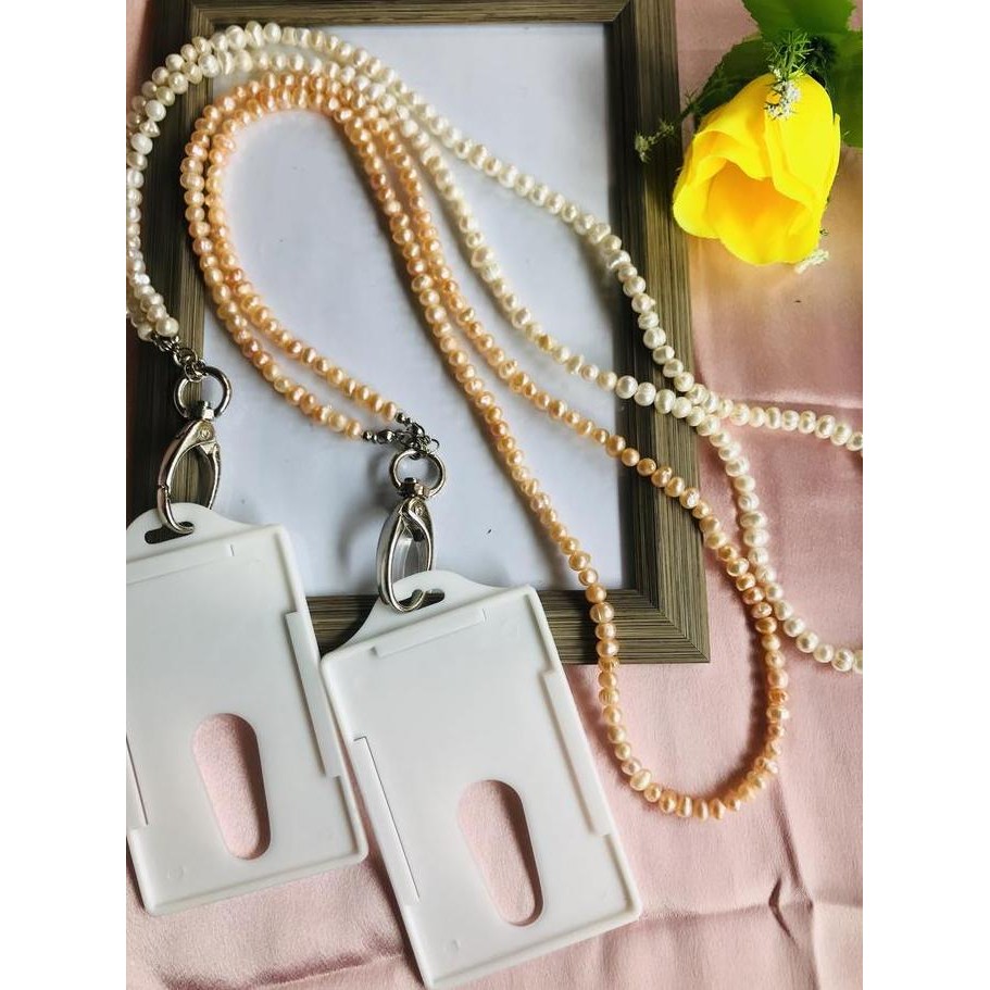 NEW Kalung Lanyard Tali Gantungan ID Card Name Tag Mutiara Tawar