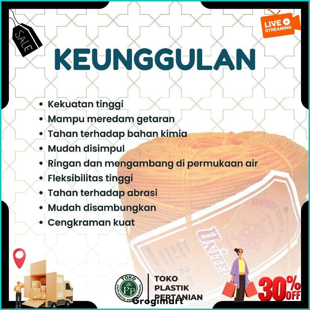 

Tali Tampar United Serbaguna Ukuran 1.5 Mm 1 Roll / Panjang 220 Meter Siap Kirim