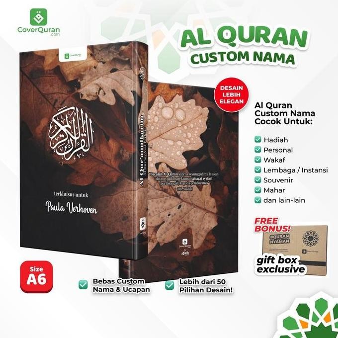 TERMURAH - Alquran custom nama Quran costum nama custum ucapan Quote KECIL B6-A6