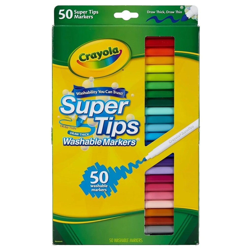 

50Pcs Count Crayola Super Tips Washable Markers For Children