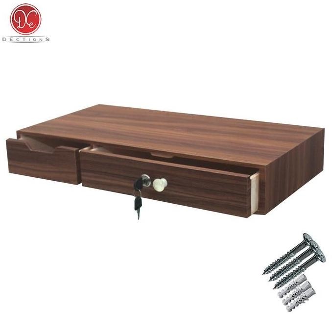 Meja Rias Gantung Dinding 60X30 Cm 2 Laci Penyimpanan Minimalis Dengan Kunci Desain Elegan Allshop