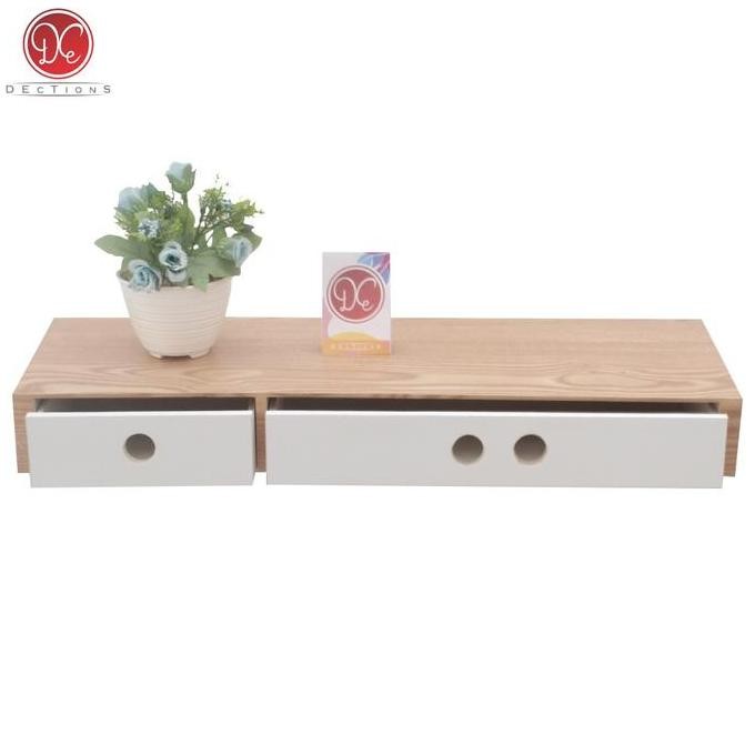 Ambalan Laci 60X20Cm Gantung Melayang Rak Buku Minimalis Dinding Rumah Allshop