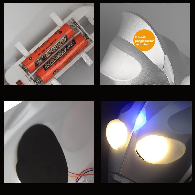 Ultraman Tiga Cosplay Lampu Helm Untuk Anak Tactile Switch Halloween Cosplay Decor Topeng Tutup Kepa
