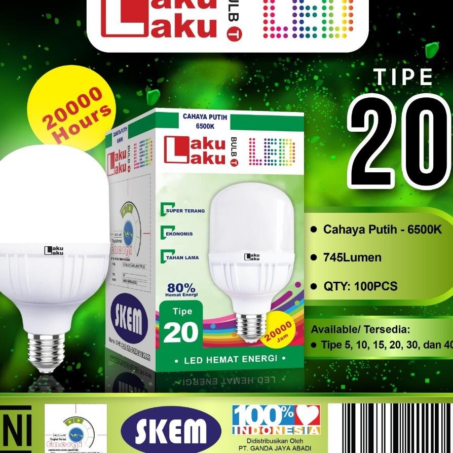 Lampu Led 20 Watt Paket 10Pcs Bohlam Lakulaku Tipe 20 Isi 10Pcs Lampu Lakulaku