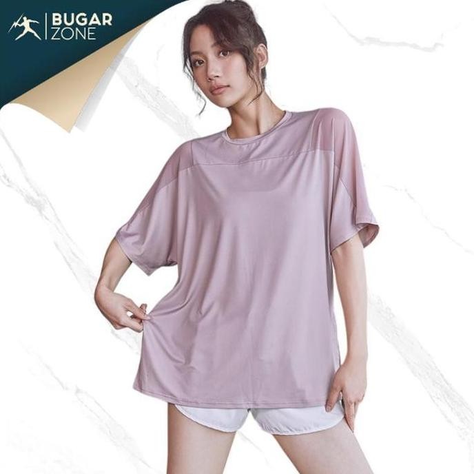 GS [ Bugar Zone ] Baju Olahraga Premium  Fit Kaos T-Shirt Oversize  Women Premium Short Sleeve Dry F