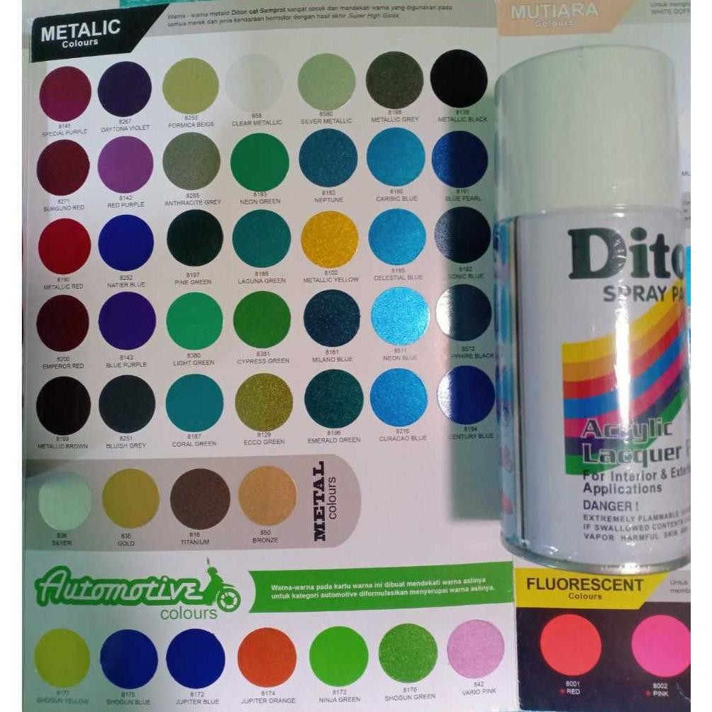 Heatshrin Diton Spray Paint 300Cc Pilox Pilok Cat Semprot Glossy Mengkilap Metallic Doff Candy Stabi