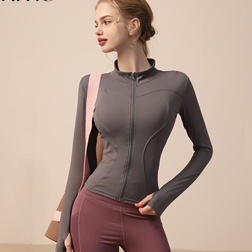 Anmo Jaket Olahraga Wanita Lengan Panjang Pakaian Yang Cocok Untuk Olahraga Yoga Gym